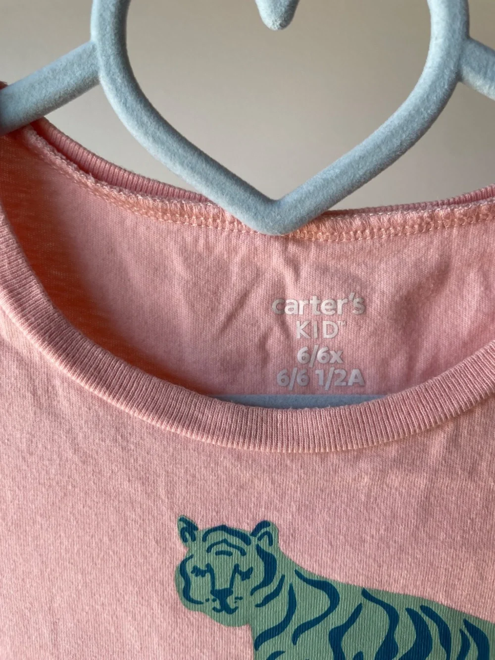 Carter’s Girls Pink Big Cats Animal Graphic T-Shirt Size 6X